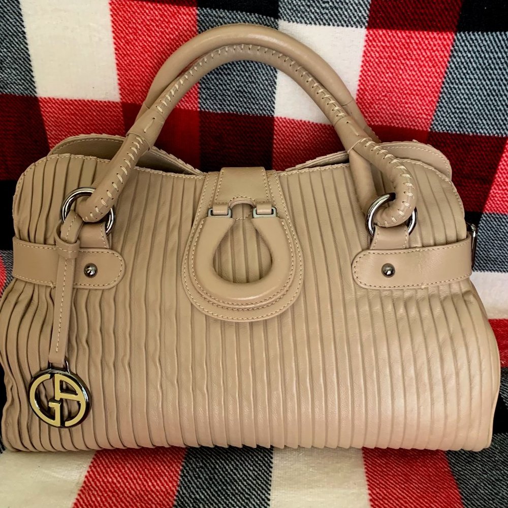 Giorgio Armani Pleated Leather Handbag